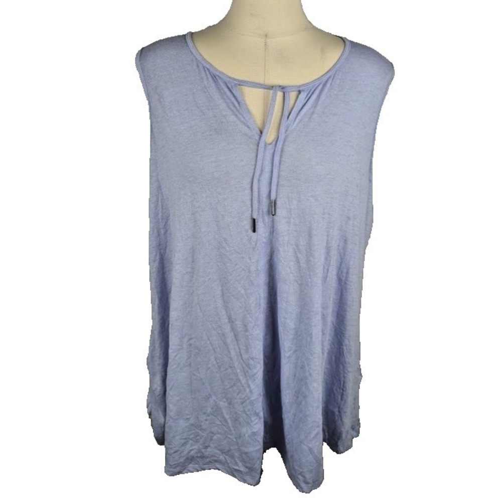 Calvin Klein Performance Womens Plus Fitness Yoga Tank Top Size 1X Beach Blue